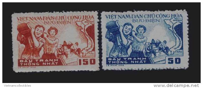 North Vietnam Viet Nam 1958 MNH TRAIN, Scott# 76-77, CV$4.5 (Ms035) - Treni