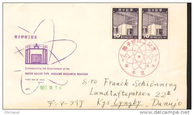 1957 Japon FDC   Atome Atomo Atom Energie Nucléaire Energia Nucleare Nuclear Energy - Atomo