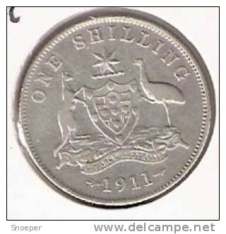 *Australia,1 Shilling 1911 Km 26 Vf ,  Rare !!!!!! Cat Val Krause 45$ For Vf  * - Shilling