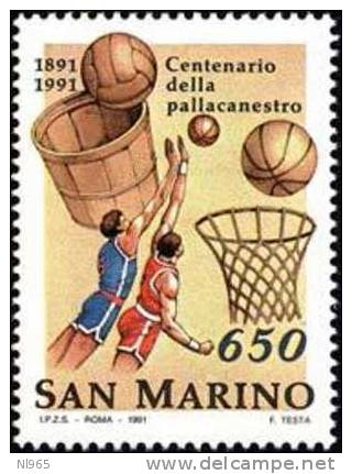 REPUBBLICA DI SAN MARINO - ANNO 1991 - CENTENARIO DELLA PALLACANESTRO  - NUOVI MNH ** - Ungebraucht