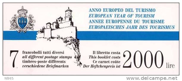 REPUBBLICA DI SAN MARINO - ANNO 1990 - LIBRETTO ANNO EUROPEO DEL TURISMO - NUOVI MNH ** - Nuevos