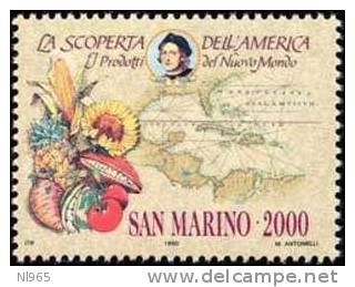 REPUBBLICA DI SAN MARINO - ANNO 1990 - CELEBRAZIONI COLOMBIANE CRISTOFORO COLOMBO  - NUOVI MNH ** - Nuevos