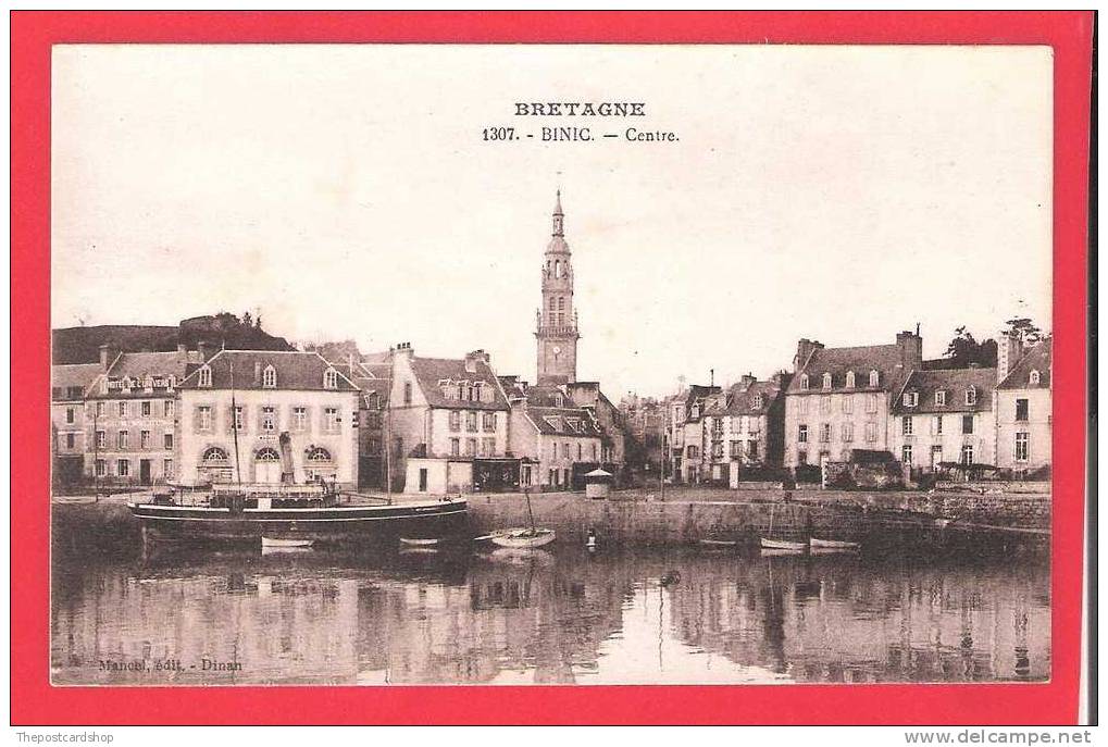 CPA 22 BRETAGNE BINIC CENTRE MAIRIE BATEAU MORE CHEAP FRANCE LISTED - Binic