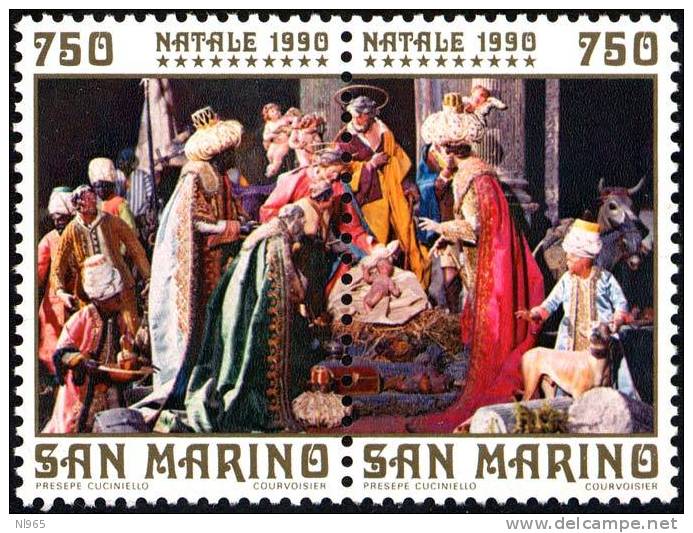 REPUBBLICA DI SAN MARINO - ANNO 1990 - COPPIA NATALE  - NUOVI MNH ** - Ungebraucht