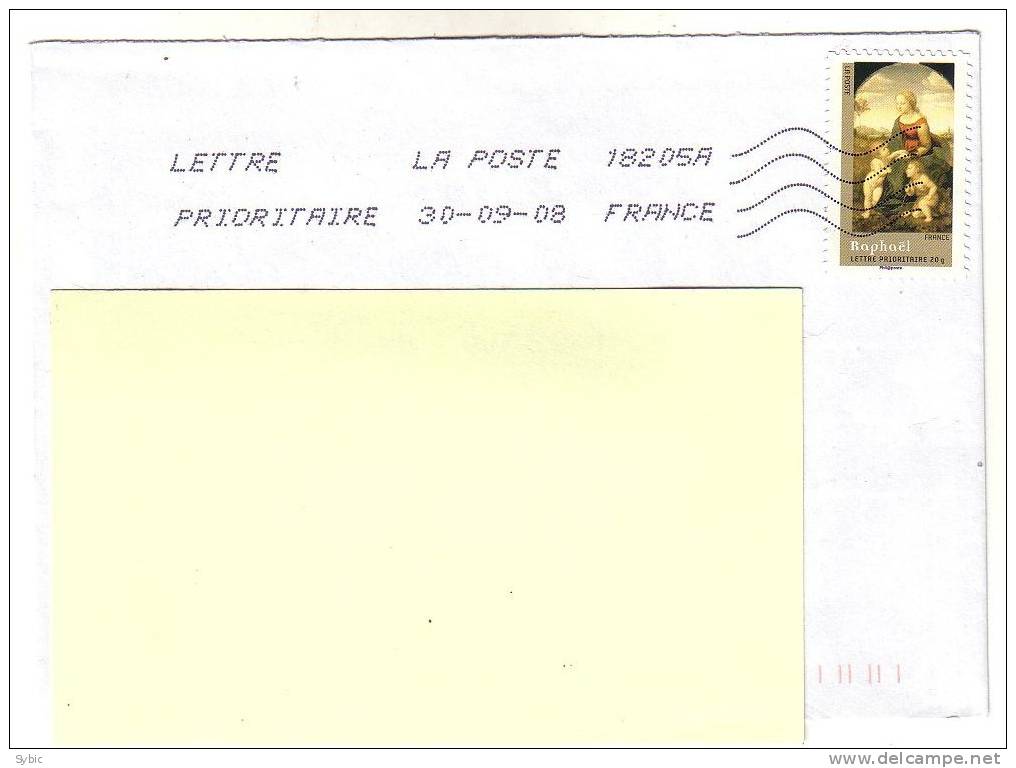 FRANCE - Raphaël Yt 4139- 2008 Sur Lettre - Briefe U. Dokumente