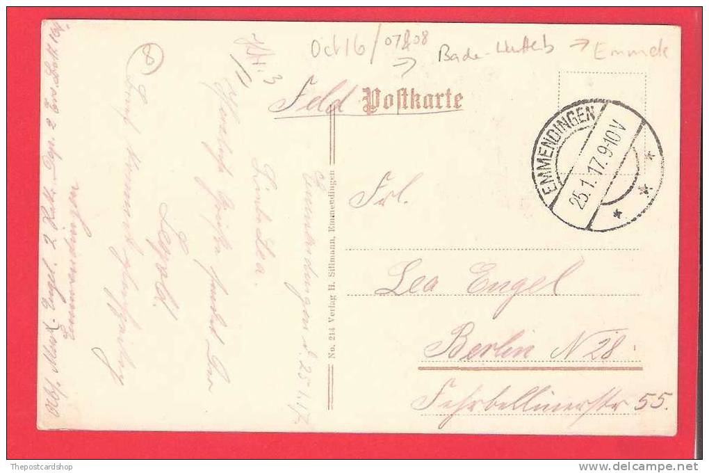 EMMENDINGEN KATHOL KIRCHE  1917 BRIEFMARK POSTMARK GERMANY ART DRAWN - Emmendingen