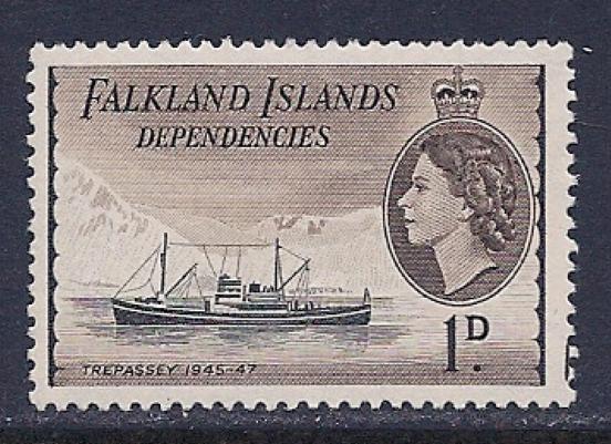 Falkland Islands, Scott # 1L20 Mint Hinged Ship, Trepassey, 1954 - Falkland Islands