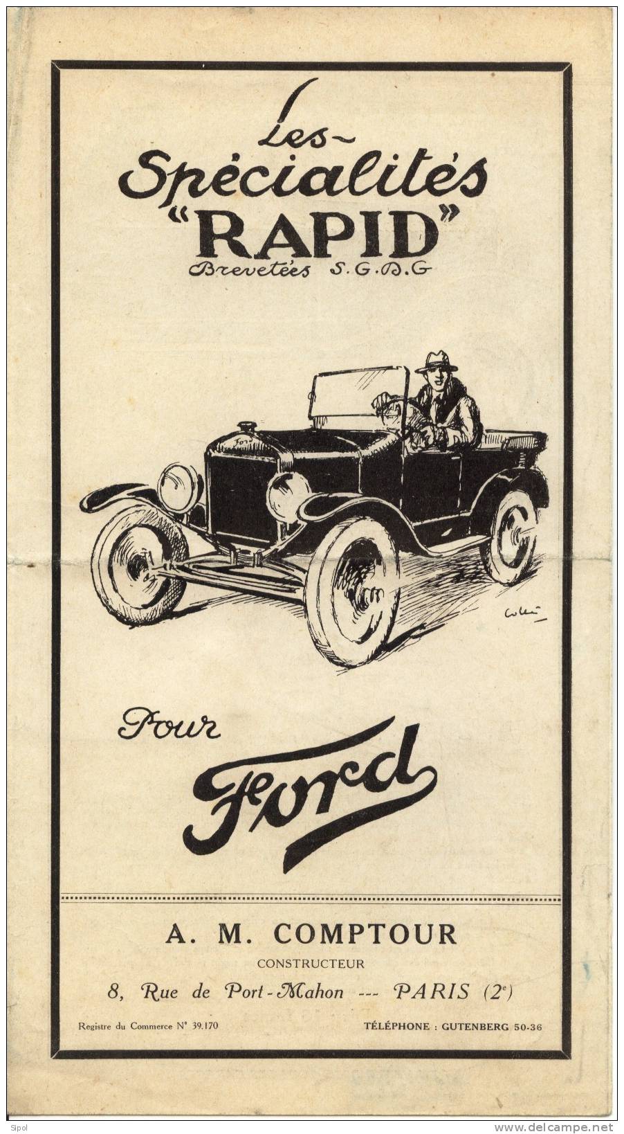 Dépliant Technique Des Etabl. A.M. Comptour Constructeur Automobile  Ford - Les Spécialités " Rapid"3 Volets-Ford - Automobile - F1