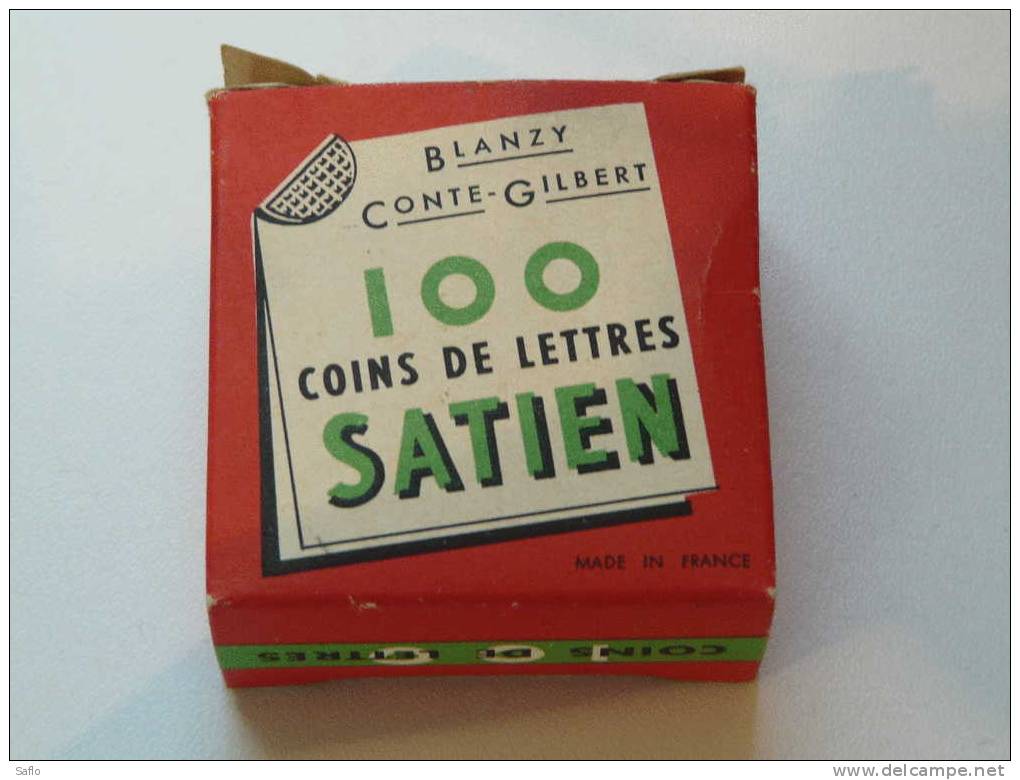 Boîte Ancienne En Carton De Coins De Lettres Satien Blanzy Conté-Gilbert Article De Bureau - Boîtes