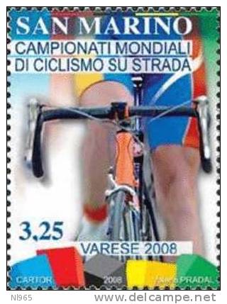 REPUBBLICA DI SAN MARINO - ANNO 2008 - CAMPIONATI MONDIALI CICLISMO SU STRADA-VARESE - ** MNH - Unused Stamps