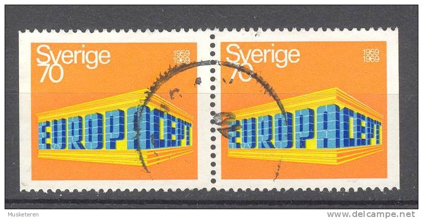 Sweden 1969 Mi. 634 Dl / Dr   70 Ö Europa CEPT Pair Paare - Used Stamps