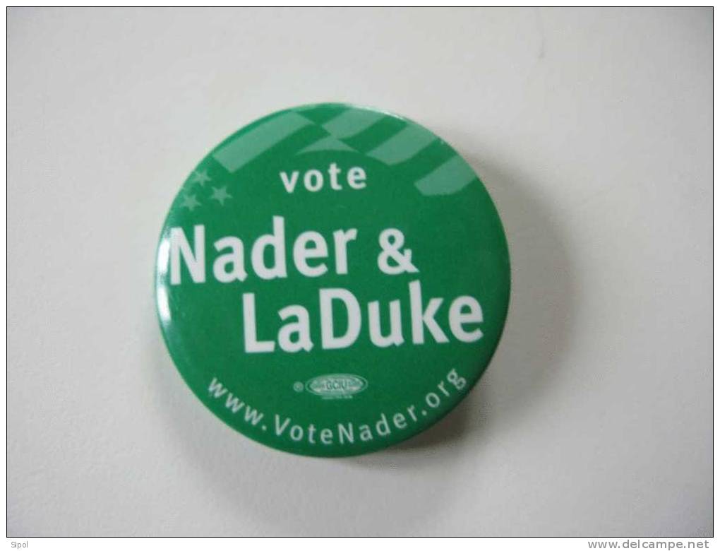 Badge Vert : Vote Nader& La Duke - Andere & Zonder Classificatie