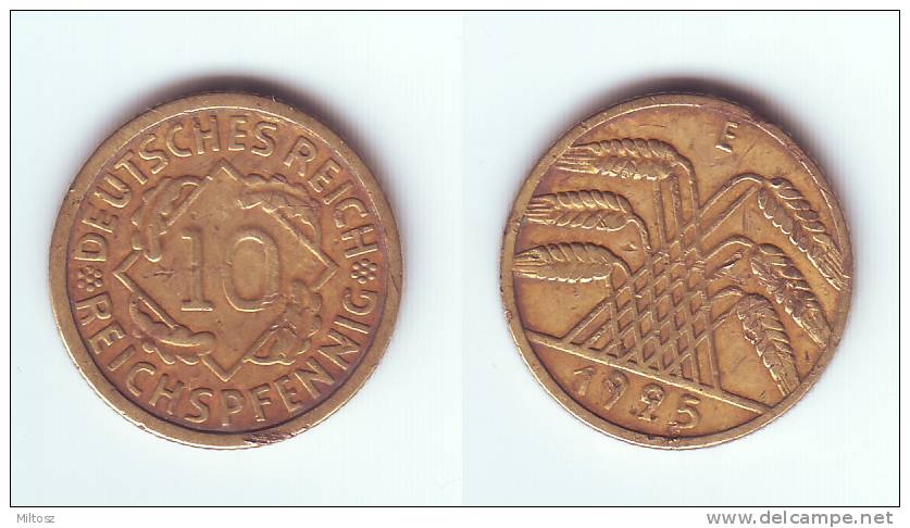 Germany 10 Reichspfennig 1925 E - 10 Rentenpfennig & 10 Reichspfennig