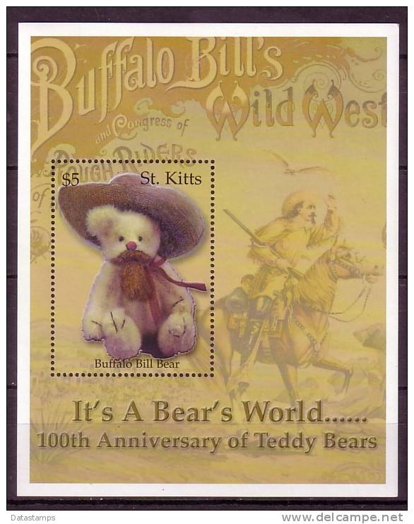 Teddy Bear  -  745/48 + Bl 51 - St.Kitts-et-Nevis ( 1983-...)