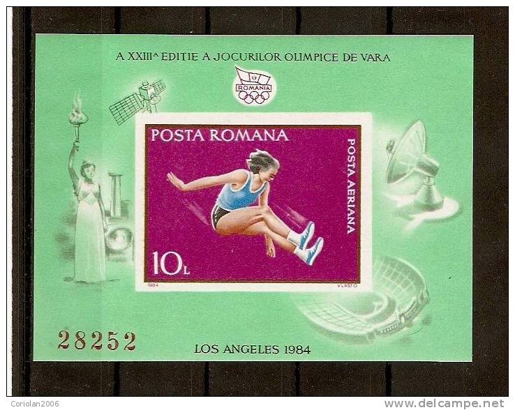 Romania 1984 MNH / Olympic Games Los Angeles / Imperforated MS - Summer 1984: Los Angeles