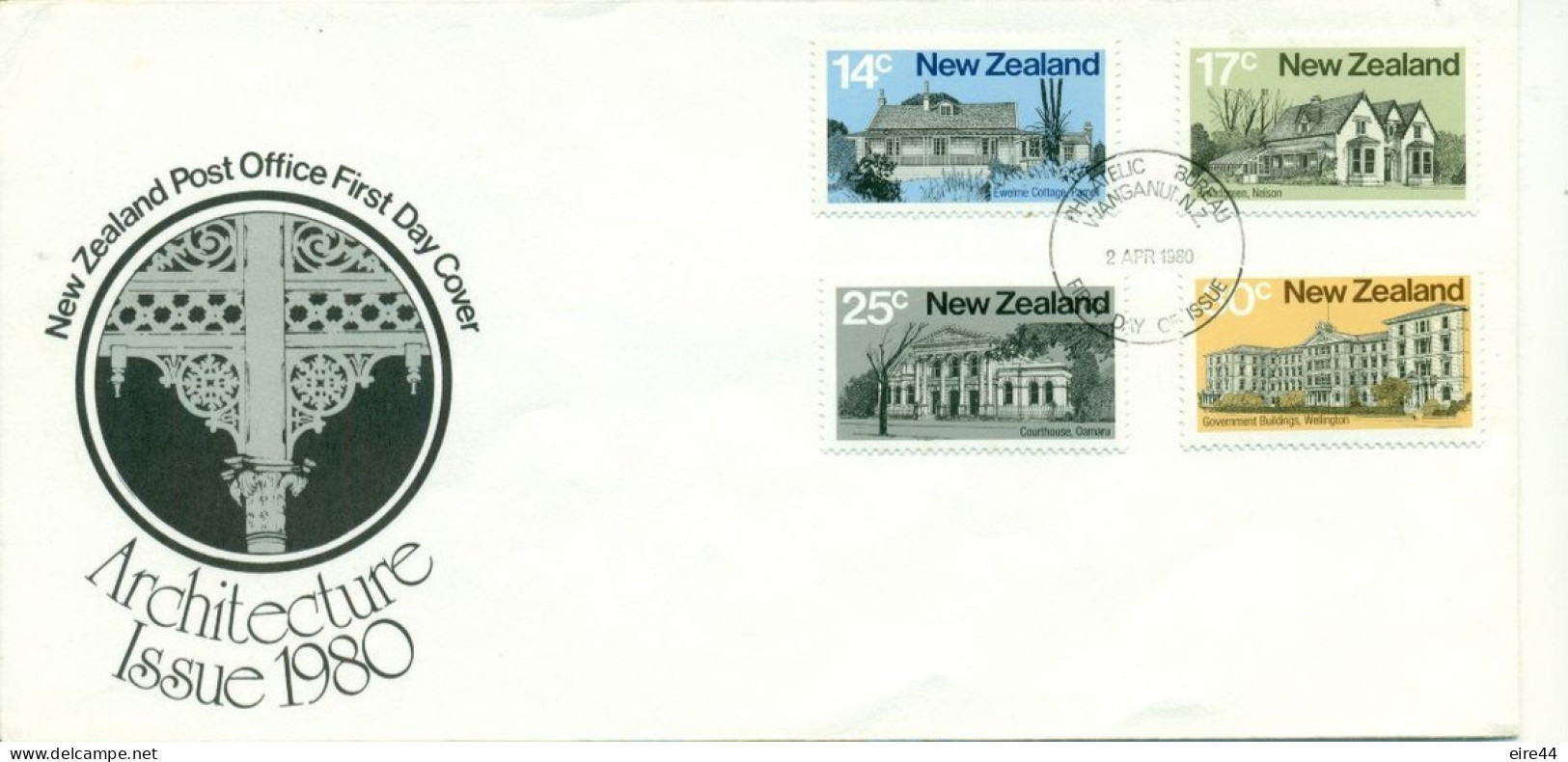 New Zealand FDC 1980  Architecture  Houses - FDC