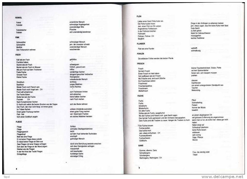 Das Tier In Bildlichen Ausdrücken, Redewendungen Und Sprichwörtern Der Deutschen Sprache Von R Bucher -1993 Feldmeilen C - Animales