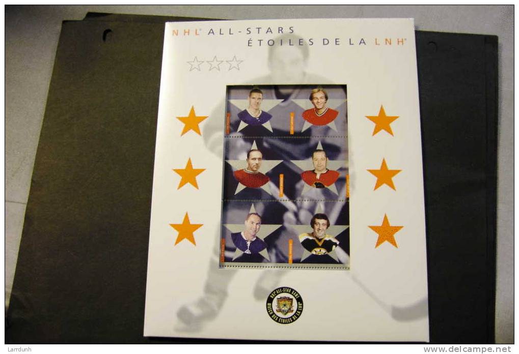 Canada 1935 Pane MNH In Cover Horton Lafleur Morenz Hall Kelly Esposito National Hockey League NHL All Stars 2002 A04s - Blocs-feuillets