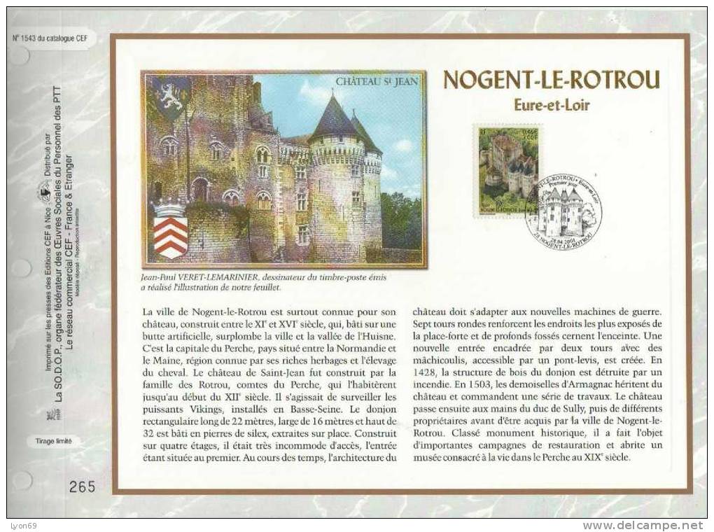 FEUILLET  CEF 1543  NOGENT LE ROTROU   SITE ET MONUMENT 2001 - Zonder Classificatie