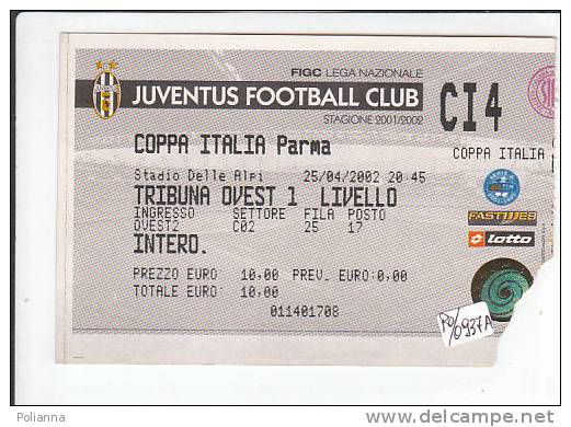 PO0937A - Biglietto PARTITA CALCIO - COPPA ITALIA - JUVENTUS-PARMA 2002 - Stadio Delle Alpi - Altri & Non Classificati