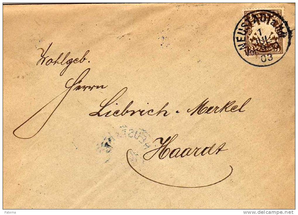 Carta ,NEUSTADT 1903 (Alemania) Cover, Lettre,letter - Brieven En Documenten