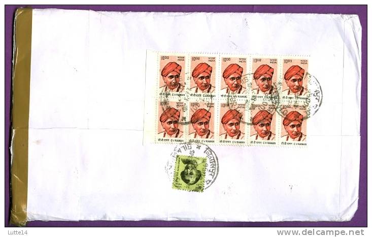 INDE : Enveloppe Avec Timbres - 16/09/2010 Recommandé - CV RAMAN - INDIRA GHANDI - Lettres & Documents