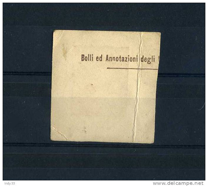 - ITALIE . ENTIER COLIS POSTAL 1884 OBLITERE 1891 SUR FRAGMENT . - Postal Parcels