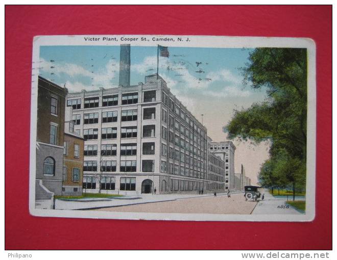 Camden NJ  Victor Plant  Cooper Street  1921 Cancel - Camden