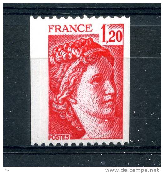 France  -  Roulettes  :  Yv  1981Ba  **          Avec Numéro Rouge - Roulettes