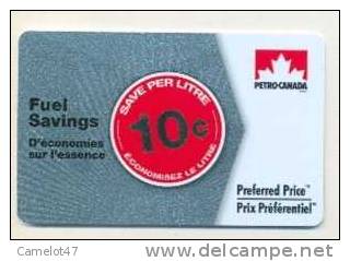 Petro Canada,  CANADA, Carte Cadeau Pour Collection Bilingual # 1 - Cadeaubonnen En Spaarkaarten