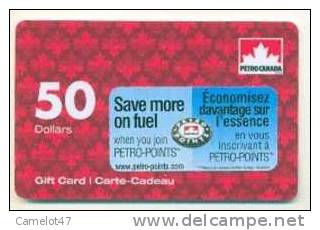 Petro Canada,  CANADA, Carte Cadeau Pour Collection Bilingual # 3 - Gift And Loyalty Cards