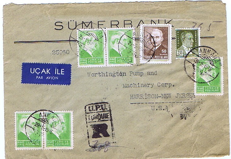 1946  Registered Air Mail Ltter To USA - Unused Stamps