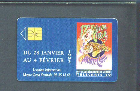 MONACO - Chip Phonecard/Circus - Monaco