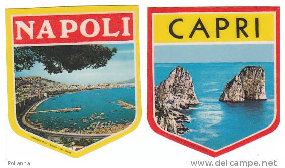 PO0948A - Gagliardetti Ricordo Adesivi NAPOLI E CAPRI Anni '60 - Scudetti In Tela