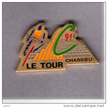 * Pin's  Ville, Sport  CYCLISME  Le  Tour  De  France  91  à  CHASSIEU  ( 69 ) - Cyclisme