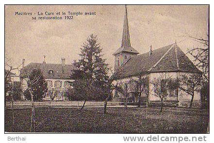 SUISSE VD - Mezieres - La Cure Et Le Temple Avant Sa Restauration 1922 - Jorat-Mézières