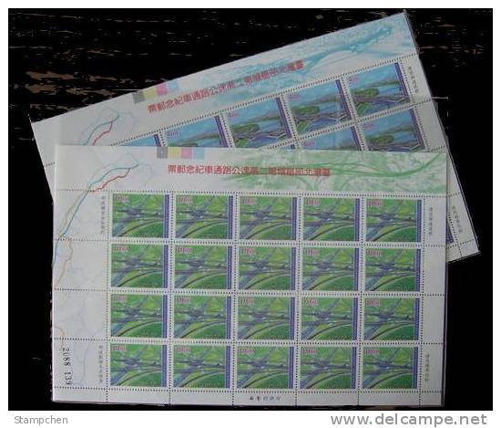 1997 Taiwan 2nd North Freeway Stamps Sheets Bridge Interchange River - Altri (Terra)