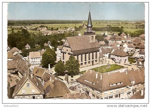 LAUTERBOURG   -    * VUE AERIENNE Et  L´EGLISE CATHOLIQUE *    -   Editeur:  LAPIE De ST Maur   N° 6 K - Lauterbourg