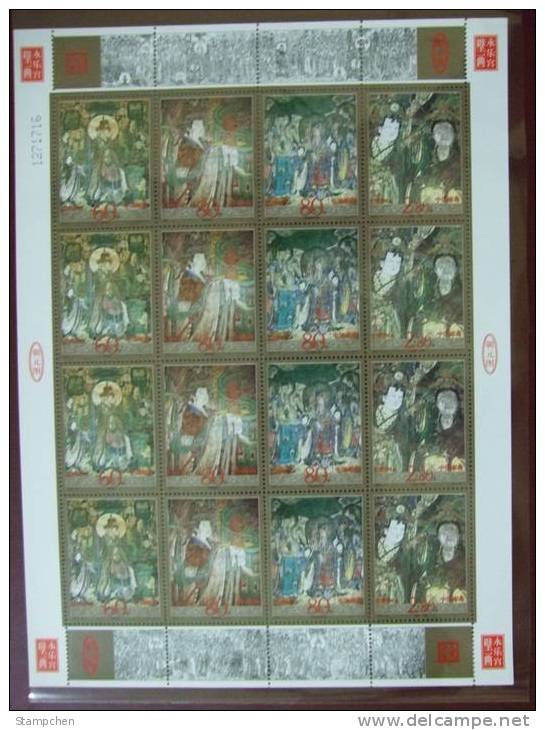 China 2001-6 Murals Of Yongle Temple Stamps Sheet Buddha Relic Archeology Painting - Bouddhisme