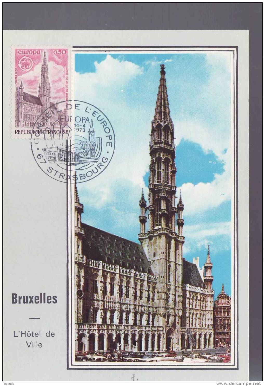 FRANCE  EUROPA CEPT 1973 NUM YVERT 1752 BRUXELLES HOTEL DE VILLE - 1973