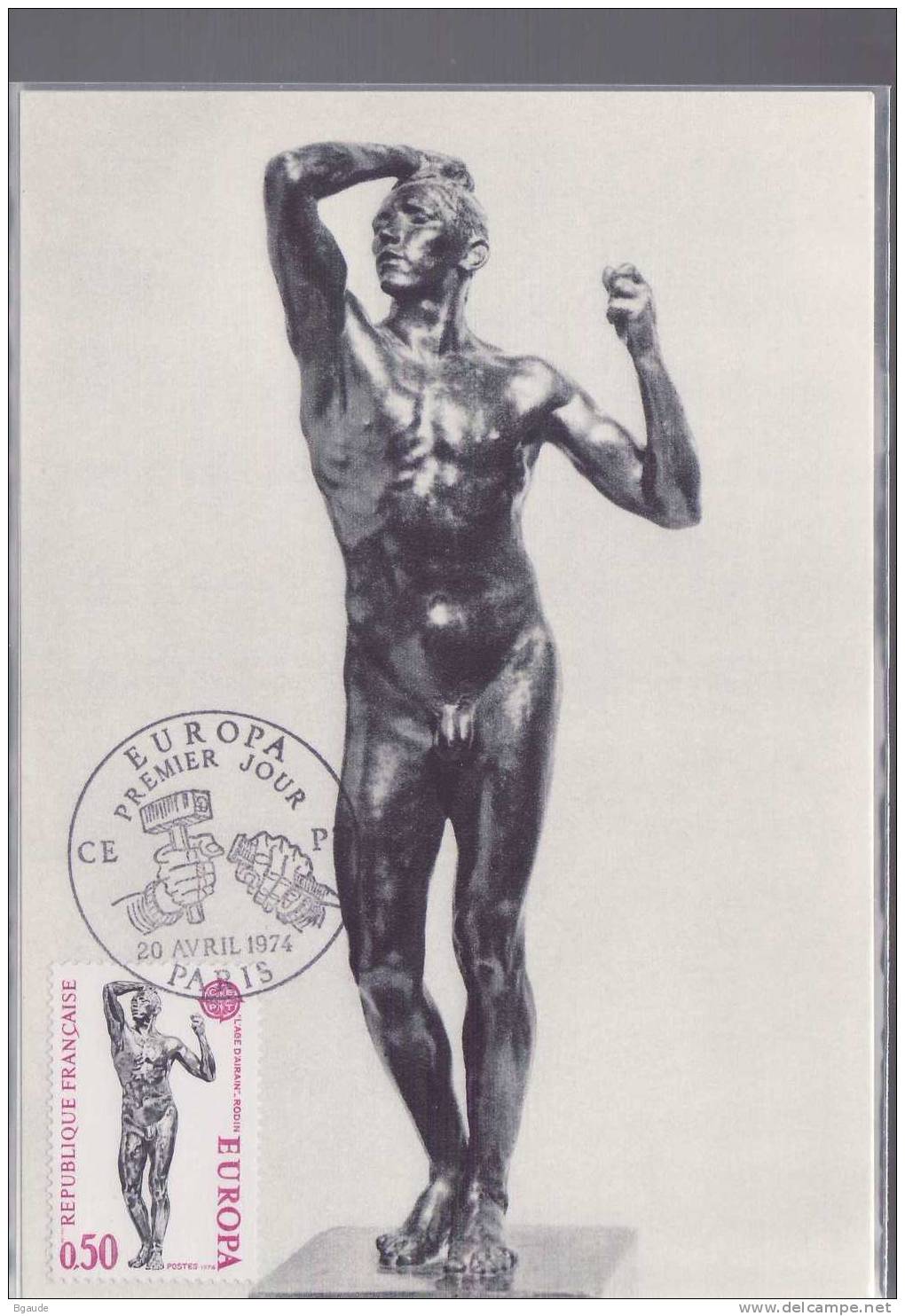 FRANCE  EUROPA CEPT 1974 NUM YVERT 1789 SCULPTURE RODIN - 1974