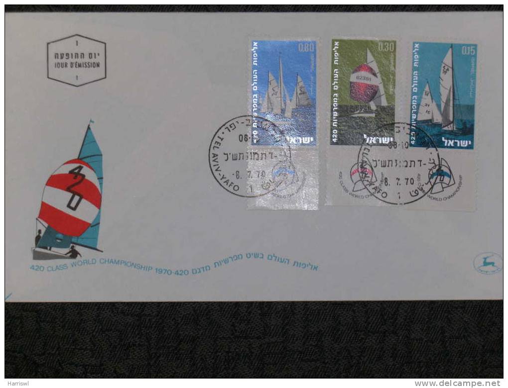 ISRAEL 1970 FDC WORLD SAILING CHAMPIONSHIP  BOAT SPORT COVER - Lettres & Documents