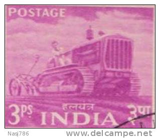 Trimurti, Brahma, Vishnu, Mahesh, 5th Republic Day, CDS Nagpur, Postal Card, Tractor, Agriculture, India - Briefe U. Dokumente