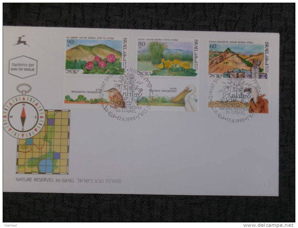 ISRAEL 1990 FDC NATURE RESERVES - Lettres & Documents