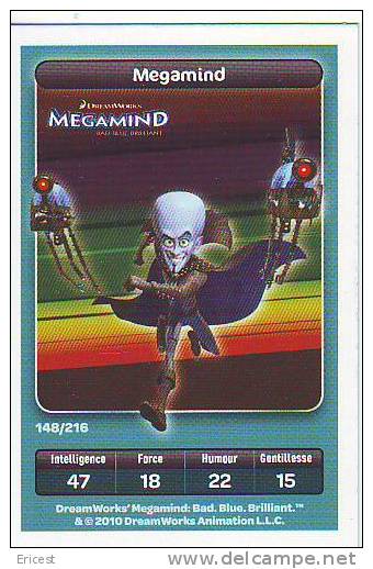 CARTE CARREFOUR DREAMWORKS MEGAMIND MEGAMIND 148/216 BON ETAT - Altri & Non Classificati