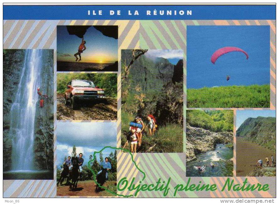 974 LA REUNION - MULTI VUES  SPORT PLEINE NATURE  4X4 PARAPENTE PLAINE DES SABLES RAFTING RANDO EQUITATION - Saint Paul