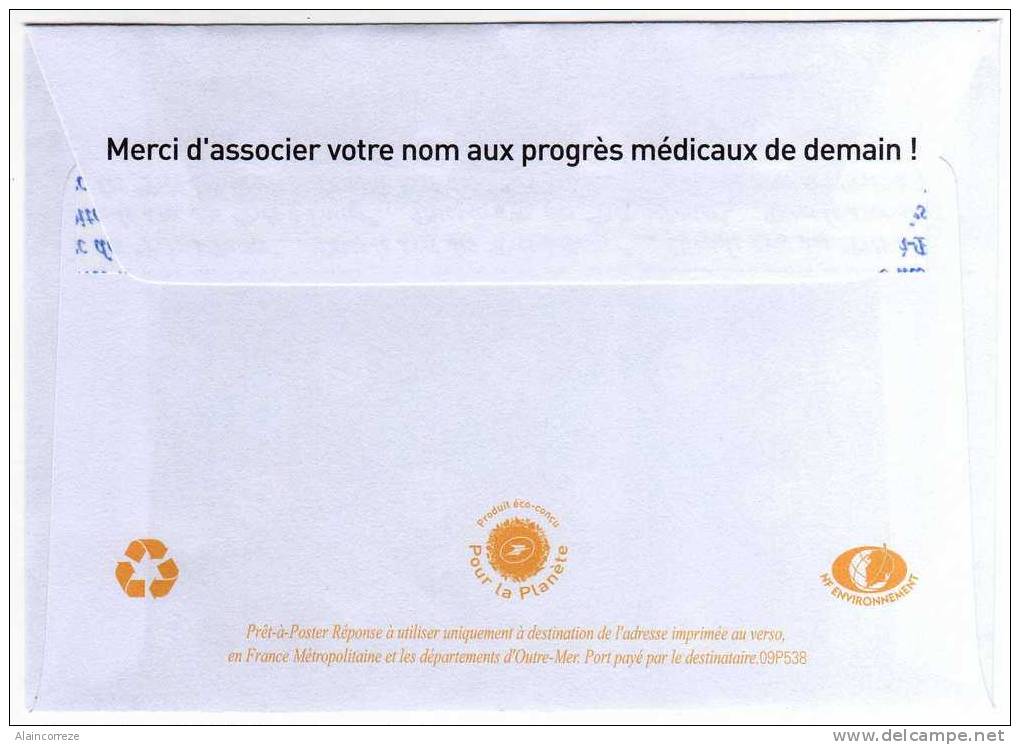 Entier Postal PAP POSTREPONSE Oise Chantilly INSTITUT PASTEUR Autorisation 52784 N° Au Dos: 09P538 - Prêts-à-poster:Answer/Beaujard