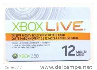 XBox 360, CANADA,  Carte Cadeau Pour Collection # 1 - Gift And Loyalty Cards