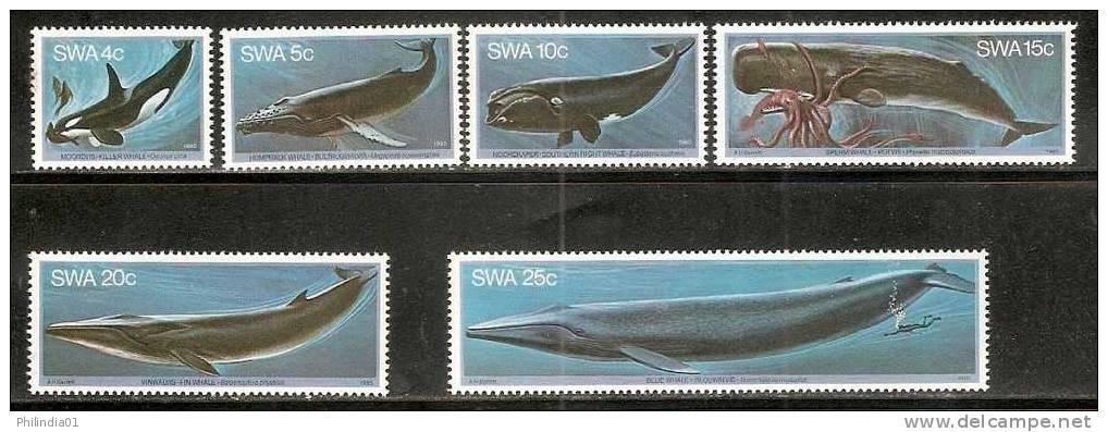 SWA - South West Africa 1980 Killer Sperm Whale Marine Mammals Sc 437-42 MNH # 2200 - Baleines