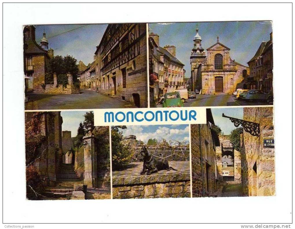 CP, 22, Moncontour, Multi-Vues Comprenant, "maya-de-carjérgu" Primé Au Championnat De Beauté Canine, Voyagée, 1981 - Moncontour